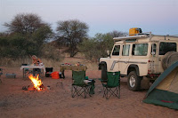 Camping at Twee Rivieren, Kgalagadi