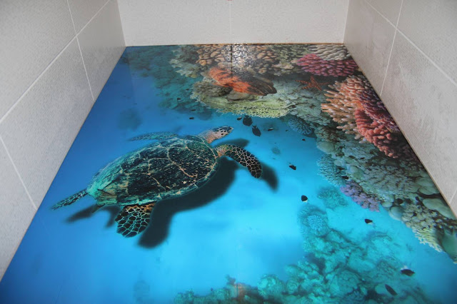 3D bathroom coverings Murals art