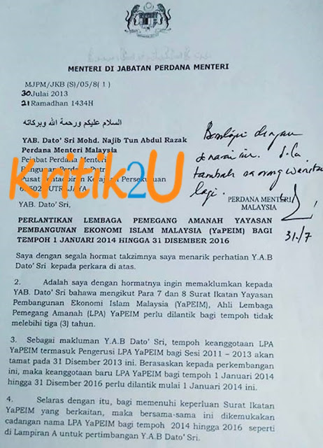 Surat Rasmi Kepada Perdana Menteri Malaysia - Surat UU