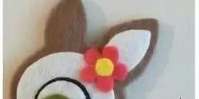 Veado com Flor em Feltro DIY Com Molde Grátis para Imprimir