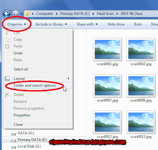 masuk ke menu Folder and search options