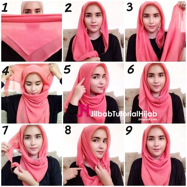 Kumpulan Gambar Tutorial Cara Memakai Hijab style terbaru