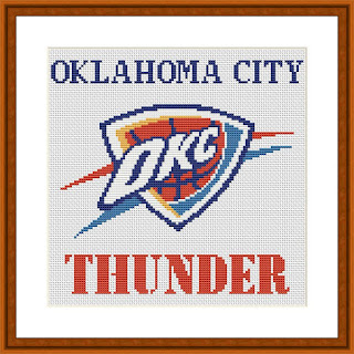 Oklahoma City Thunder cross stitch pattern - Tango Stitch