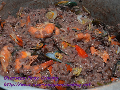 Purple Seafood Bringhe Cooking Procedure