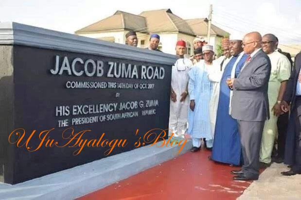 Governor Rochas Erects Humongous Statue of Jacob Zuma in Owerri (Photos)