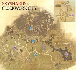 Clockwork City Skyshards Location Map The Elder Scrolls Online (ESO)