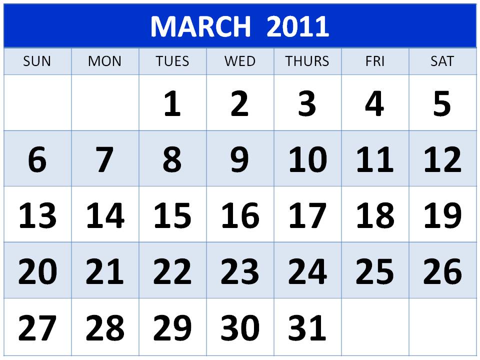 march 2011 calendar holidays