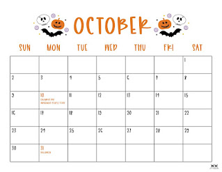 Free Printable Calendar October 2022