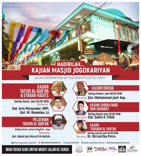 Gambar Jadwal Kajian Rutin Masjid Jogokariyan Yogyakarta 2017