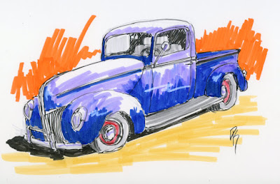 sketch custom Ford truck marker pen