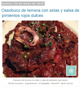 Recetas TOP10 de El Gastrónomo en mayo 2016 - Ossobuco de ternera con setas y salsa de pimientos rojos dulces