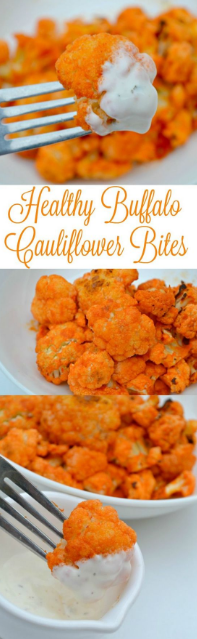 Healthy Buffalo Cauliflower Bites