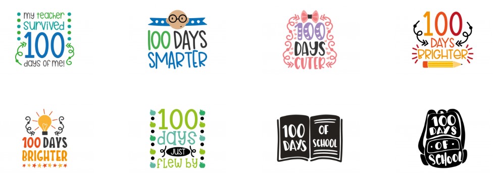 Download Free 100 Days Of School SVGS