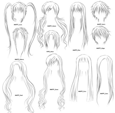 Menggambar rambut  perempuan  anime  Ferry Nurdiansyah