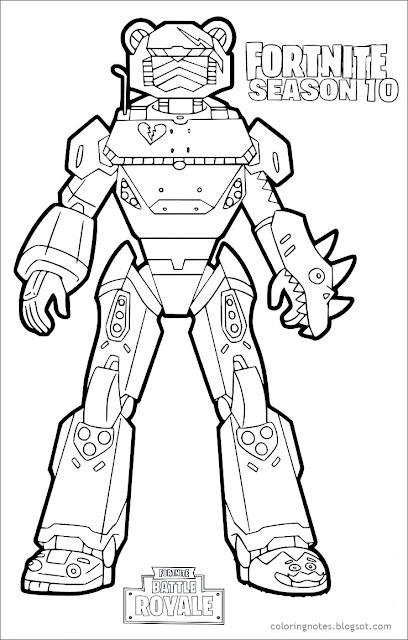 Fortnite Coloring Pages, Season 10, Ruby, Mecha, Ultima Knight, Fortnite, Coloring, Free, Printable