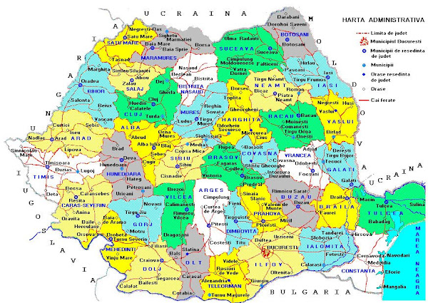 Harta României în anul 1981