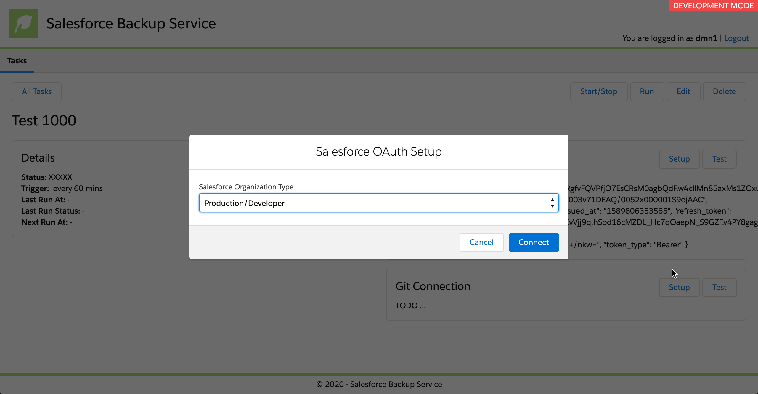 Select Salesforce Org Type for Oauth