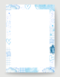 Free blue page border design for home or school use