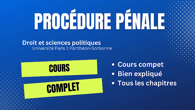 Cours de procédure pénale (complet ) -  Université Paris 1 Panthéon-Sorbonne