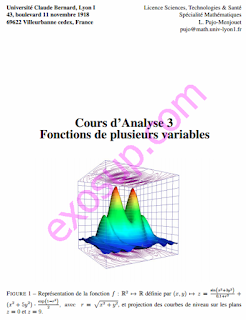 cours analyse 5 sma s3 Fonctions de Plusieurs Variables UCBL1