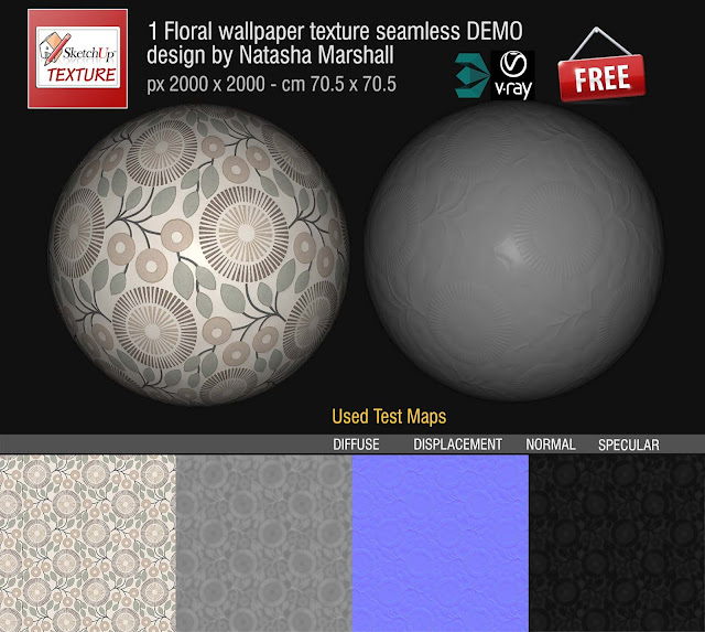  nosotros thought of a useful gift that consists of a Modern floral wallpaper too stuff seamless textures too 3D maps 