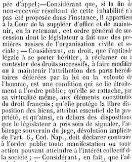 Jugement héritage Marmod - Boiteux, Journal du Palais, 1856