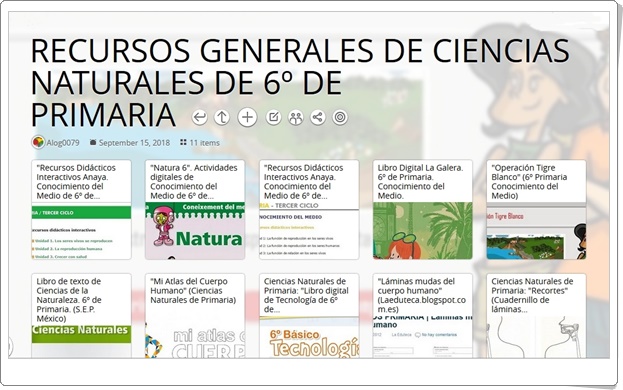 "11 RECURSOS GENERALES DE CIENCIAS NATURALES DE 6º DE PRIMARIA"