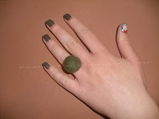 Χειροποίητο δαχτυλίδι από πράσινο felt