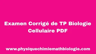 Examen Corrigé de TP Biologie Cellulaire PDF