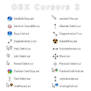 Download Cursor unik dan menarik OS X White Cursors by Edercoree Optimized 21 Cusor pack Untuk Windows Xp dan Windows 7