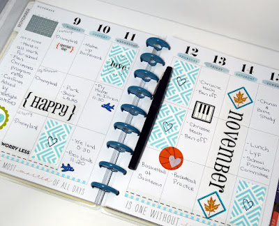 SRM Stickers Blog - Planner Pages by Christine - #planner #november #lifeisgood #clearstamps #stickerstitches #quickcards #stickers #calendarcompanion #calendarmonths #basketball #haveaball #piano #littleborders #shineyourlight #faith