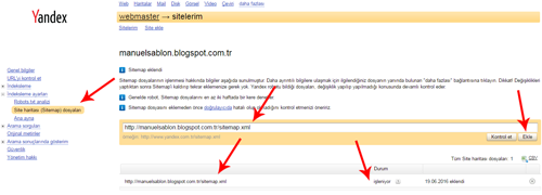 Yandex Blog ve Site Haritası Nasıl Eklenir?