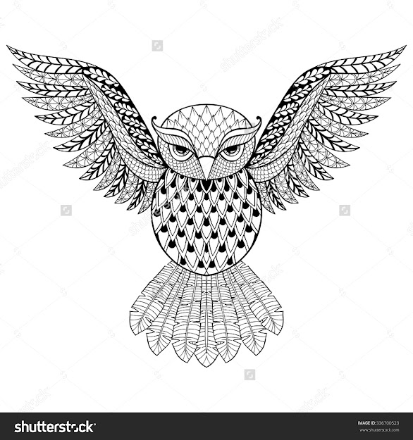 Anti Stress Coloring Owl  Zentangle Vector Owl For Adult Anti Stress Coloring  Pages Ornamental Tribal