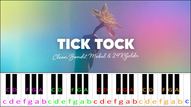 Tick Tock by Clean Bandit Piano / Keyboard Easy Letter Notes for Beginners