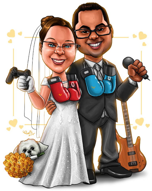 caricatura convite casamento várzea paulista