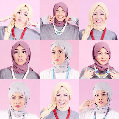 tutorial hijab Natasha Rizki