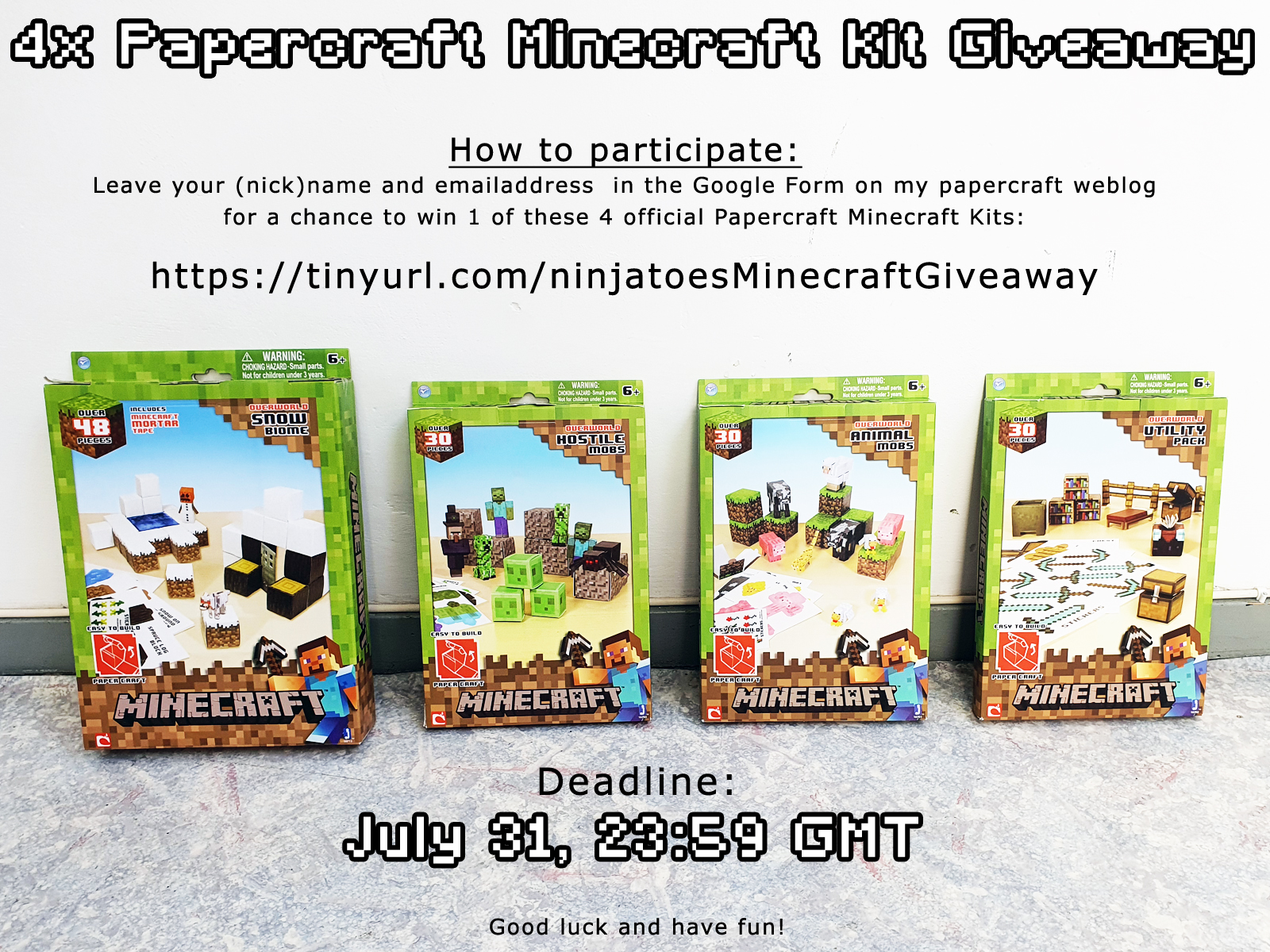 MINECRAFT OVERWORLD UTILITY PACK Easy To Build Paper Craft Kit 30