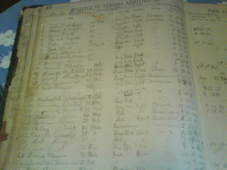 The Old Pulaski County Poor Farm Ledger.  Photo by Laura Huffman, Summer 2009<br />