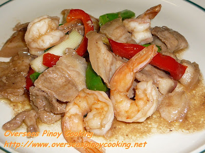 Pork and Prawn Stirfry with Oysters Sauce