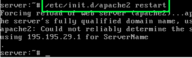 cara restart webserver apache2 debian