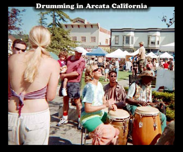 Drummers in Arcata, CA - in The Center of Town on the Plaza