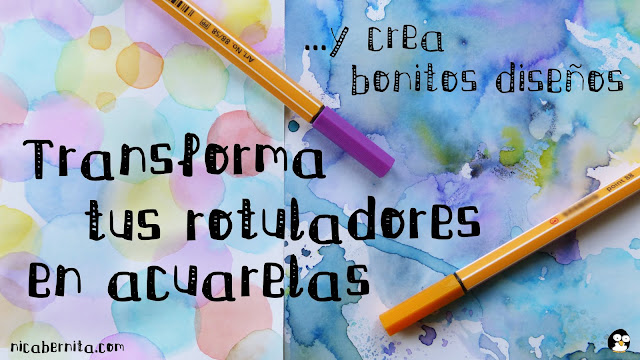 Rotuladores acuarelables caseros. Cómo hacer acuarelas con rotuladores y crear bonitos diseños de papel decorativo. Nica bernita