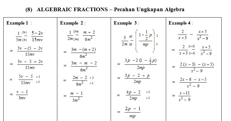 Contoh Soalan Algebra Matematik PT3 - OH PT3