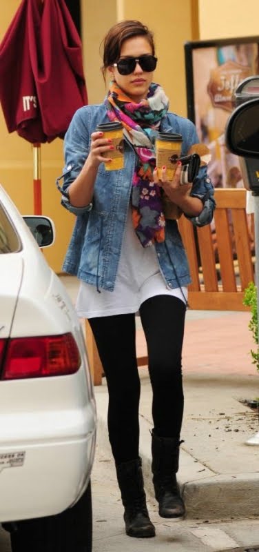 Jessica Alba Jean Jacket. Jessica wore a denim jacket