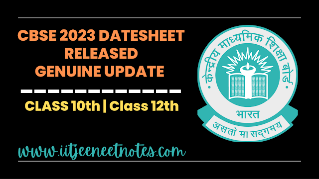 CBSE Date Sheet Released for 2023