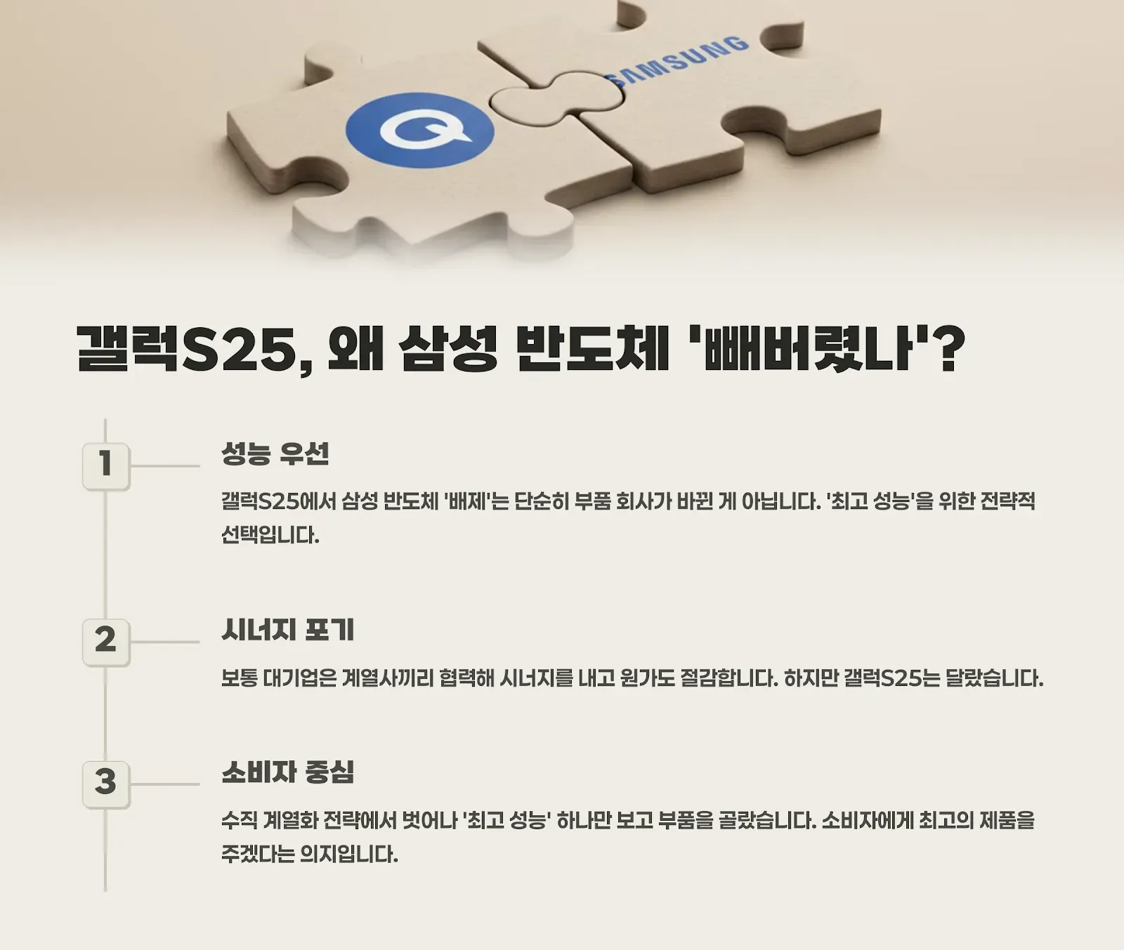 갤럭S25 삼성 반도체 배제 배경