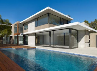 Telhados modernos para casa com piscina