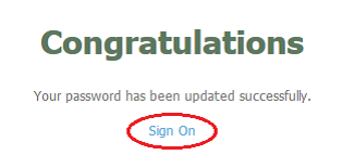 Lupa Password - Congratulations