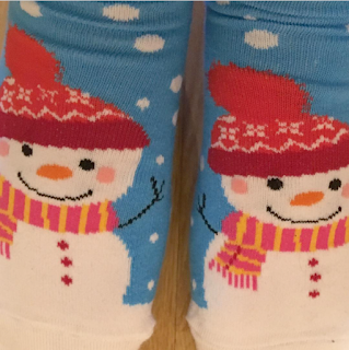 Christmas socks with snowman design