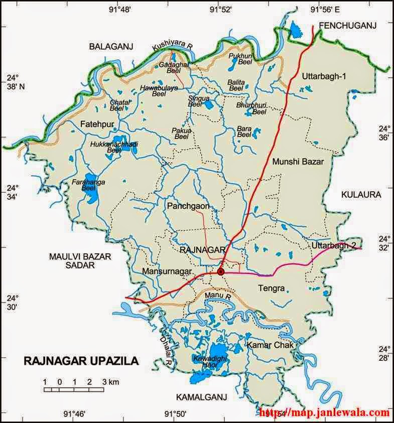 rajnagar upazila map of bangladesh